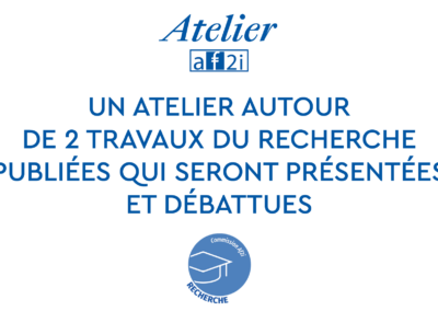 Atelier Commission Recherche autour de 2 études, Mercredi 27 septembre 2023 à 9h30