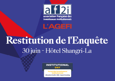 Restitution de l’Enquête Af2i-AGEFI Mardi 30 juin